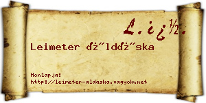 Leimeter Áldáska névjegykártya